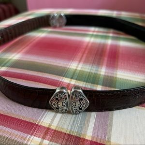 Brighton Belt - reversible black/brown with silver filigree accents